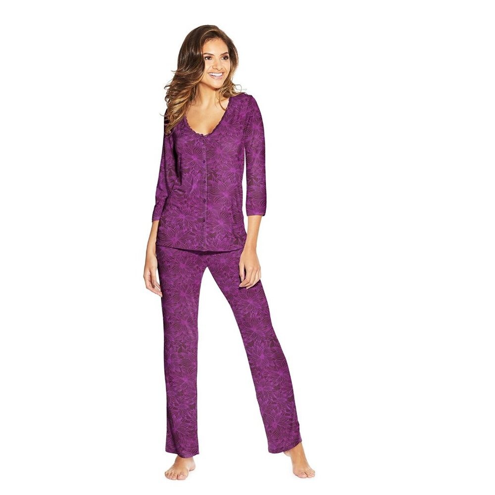 Maidenform Pajama Womens Lace Trim Pijama Set